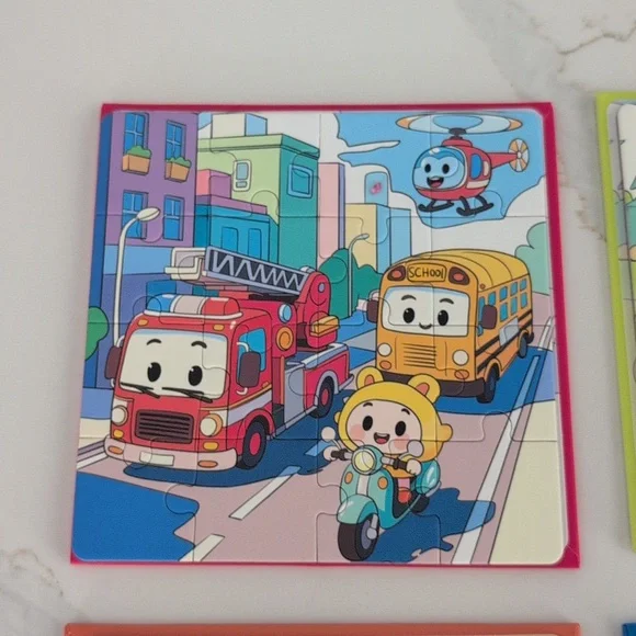 Magnetic Colorful Animal and Vehicle Puzzle Set for Kids (4) - Picture 3 of 6